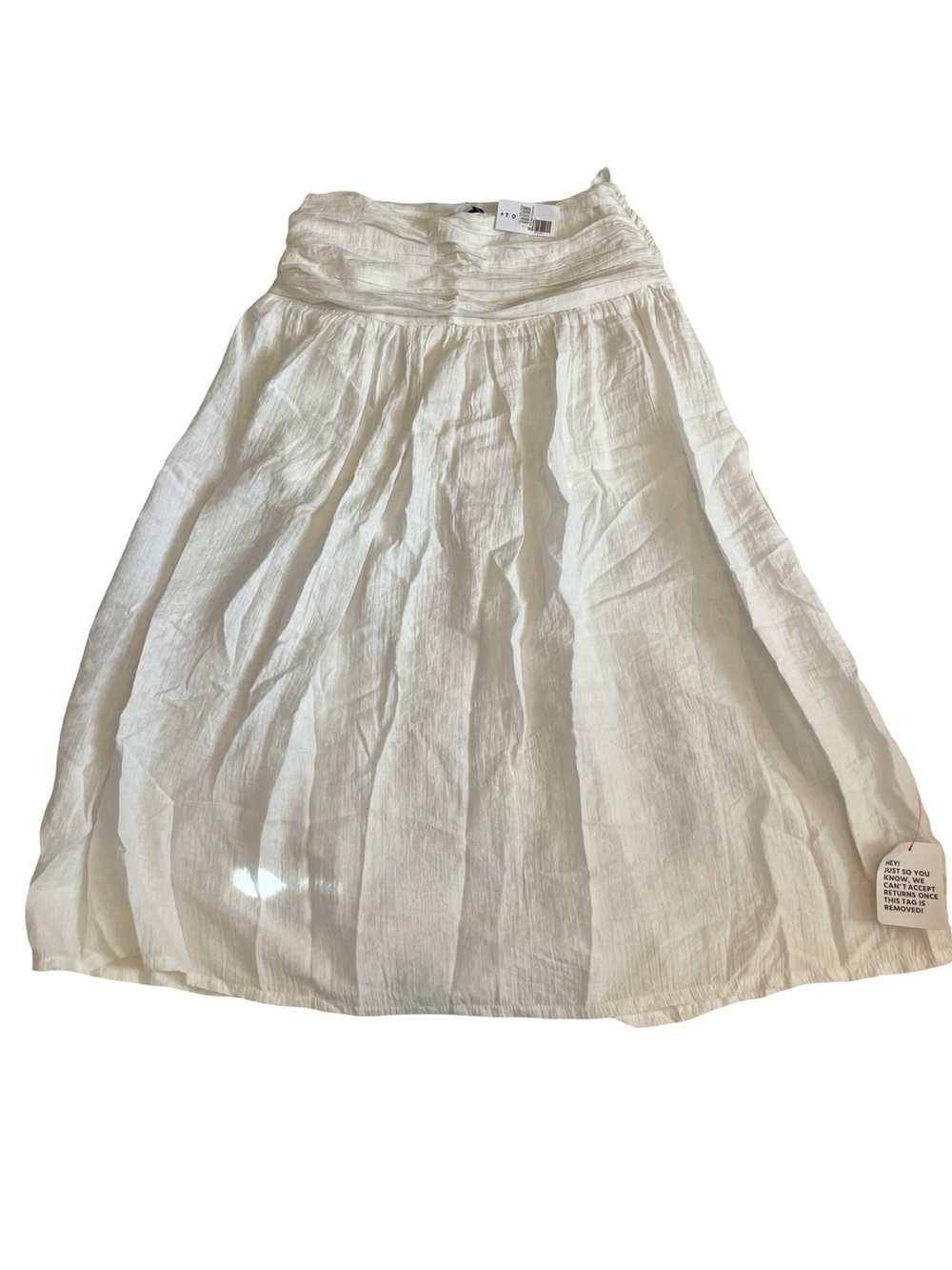 Topshop White A-Line Midi Skirt